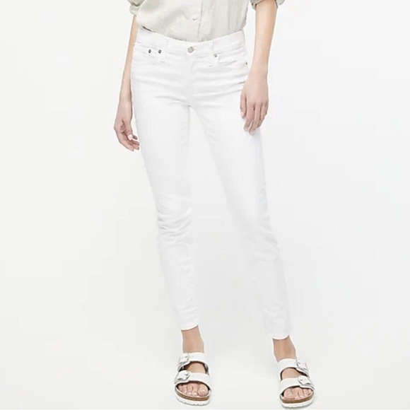 J.Crew 8” Mid Rise Toothpick Skinny Jeans in White 31 - Picture 1 of 6